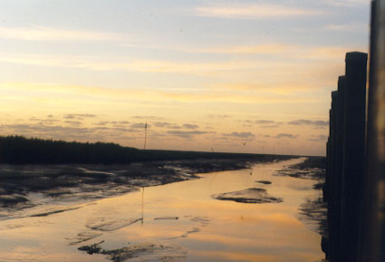 zonsondergang in het Riet bij eb